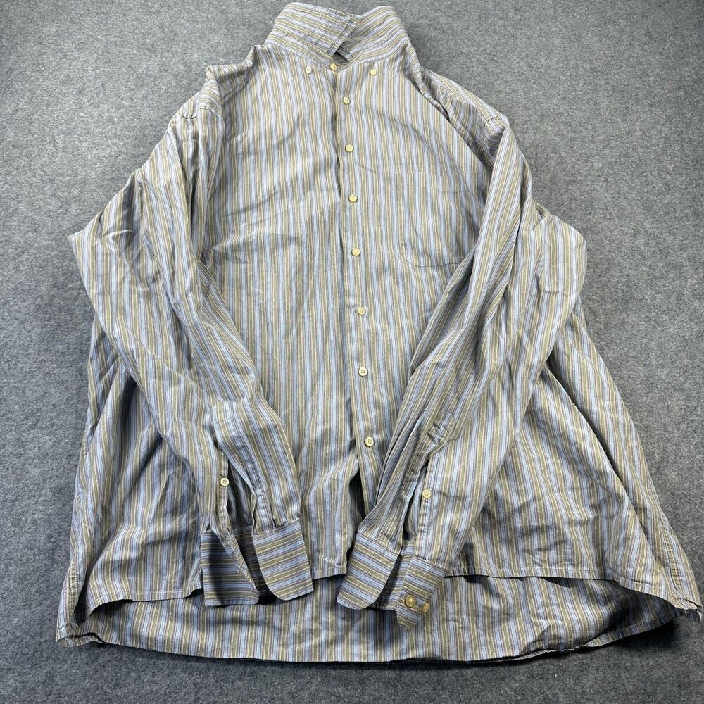 Robert Talbott Shirt Mens 2XLT Blue Stripe Long Sleeve Button Down Casual